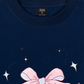 Áo Thun Relaxed Fit Cute Girl Pink Bow Bunny