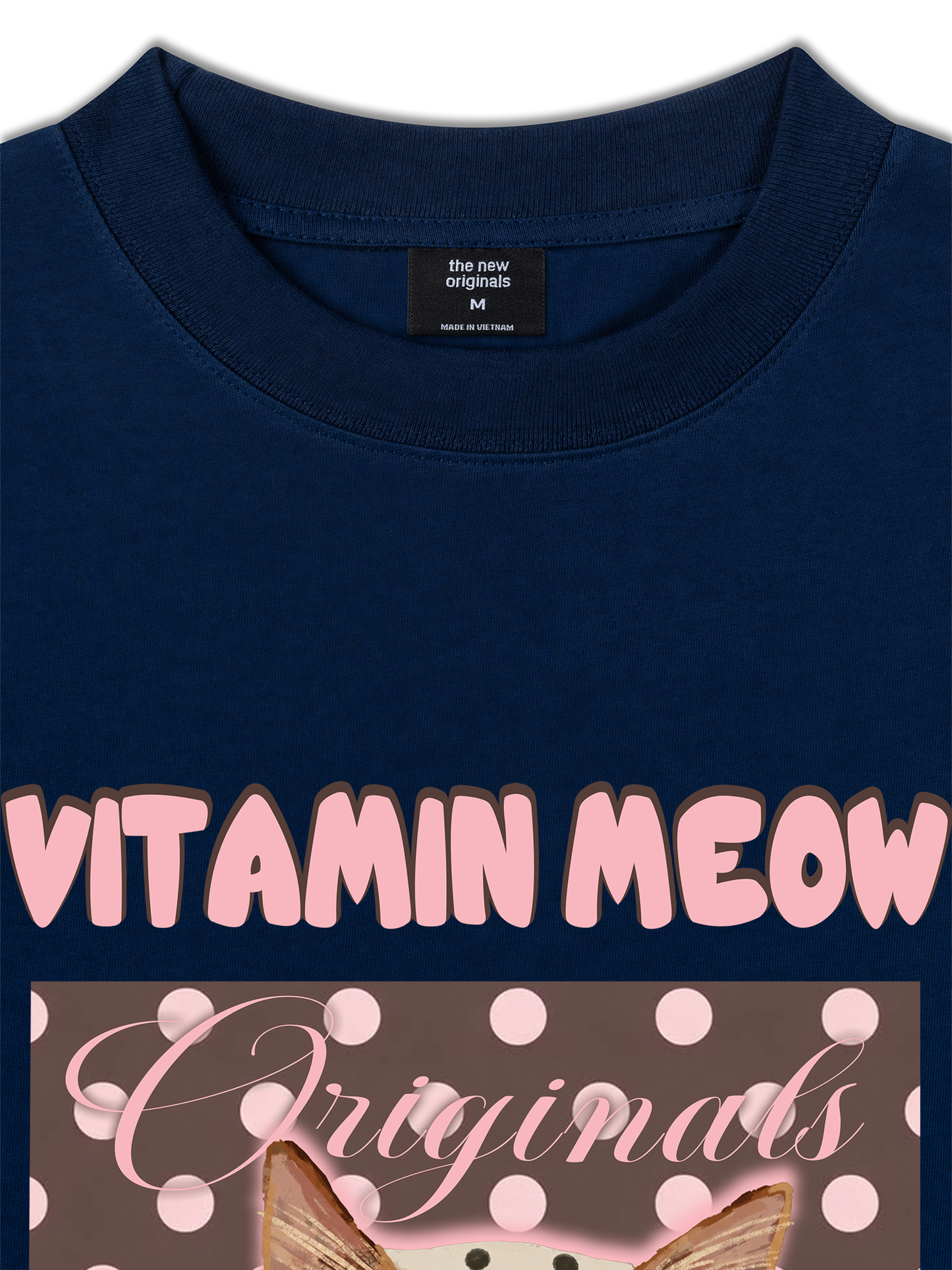 Áo Thun Relaxed Fit  Pink Dotty Vitamin Meow
