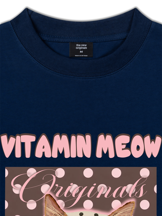 Áo Thun Relaxed Fit  Pink Dotty Vitamin Meow