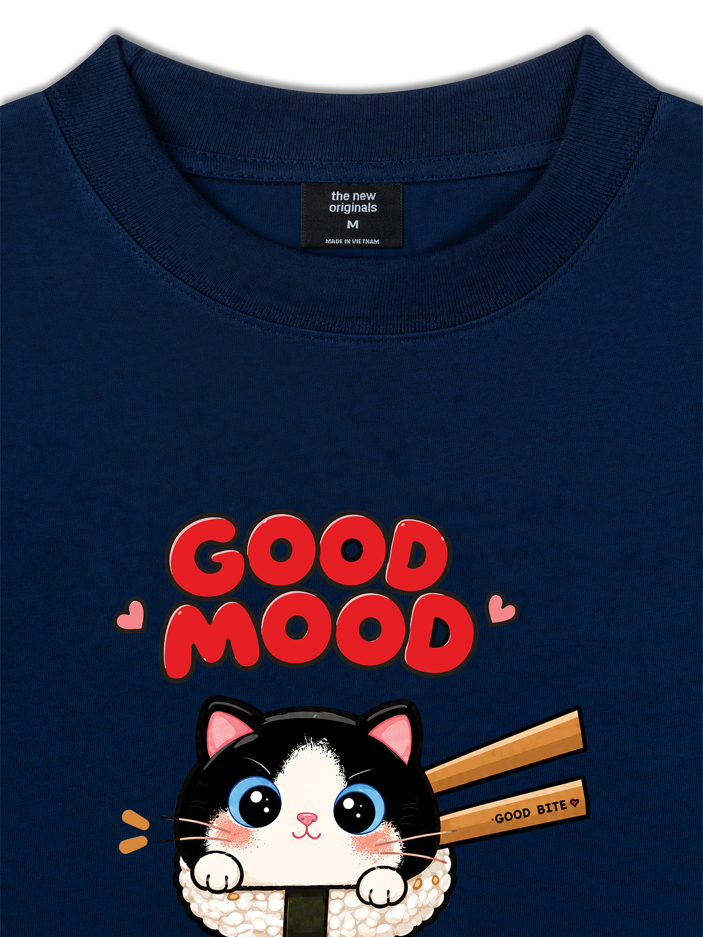 Áo Thun Relaxed Fit Good Mood Sushi Cat