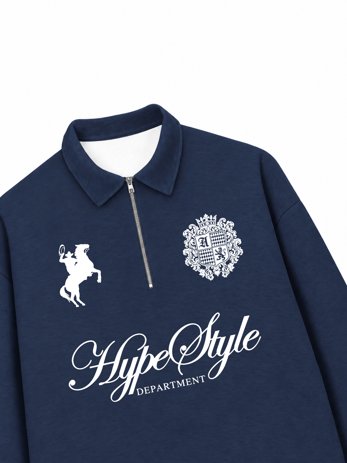 Áo Sweater Polo Nỉ Hai Da Black And White Hype Style