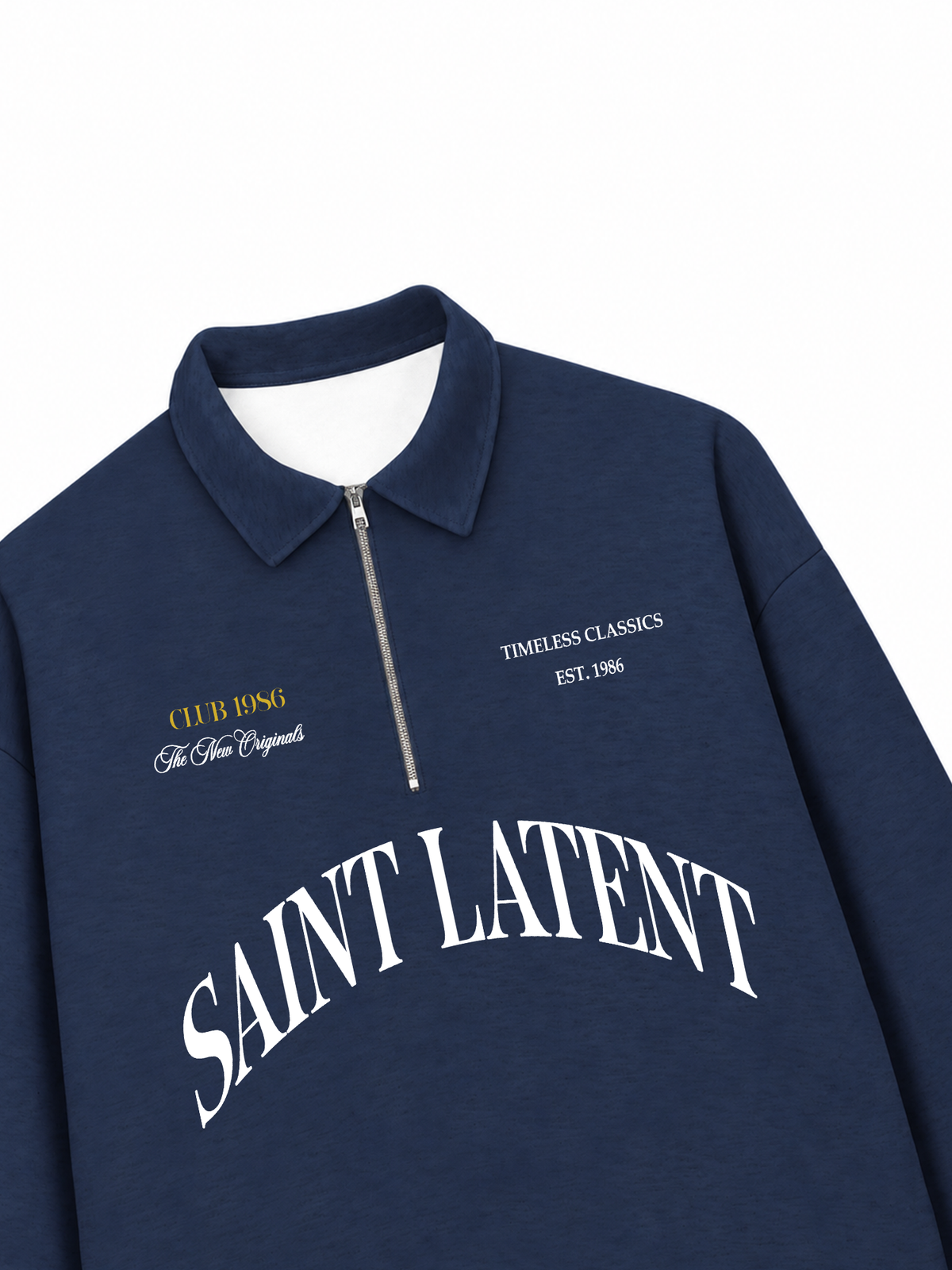 Áo Sweater Polo Nỉ Hai Da  Saint Latent Old Money