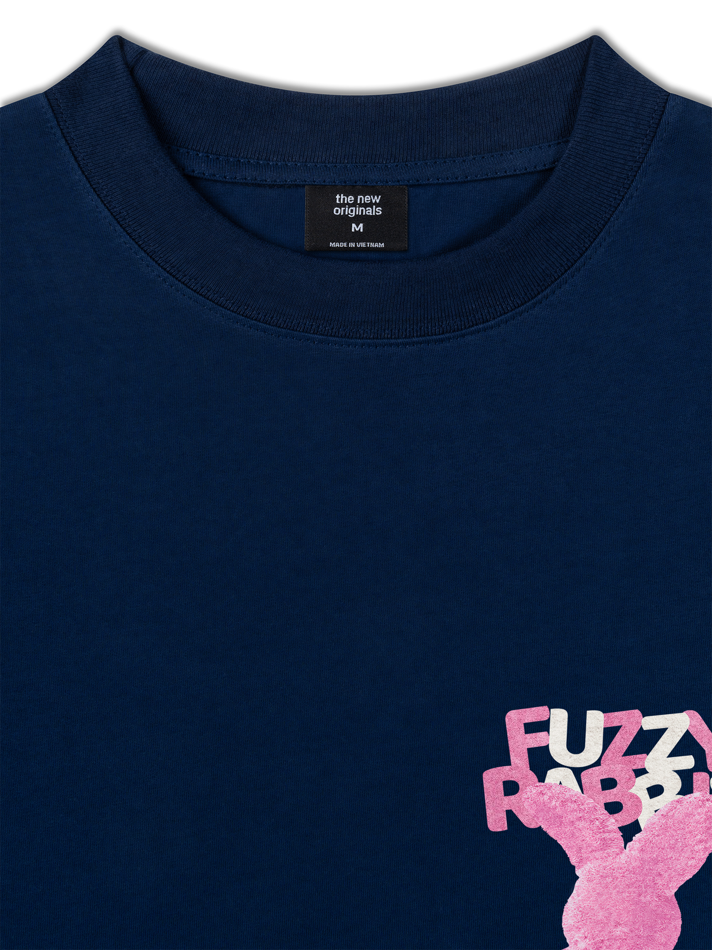 Áo Thun Cotton Cao Cấp Relaxed Fit  Pink Fuzzy Font Rabbit