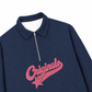 Áo Sweater Polo Nỉ Hai Da Pink Retro Originals Logo