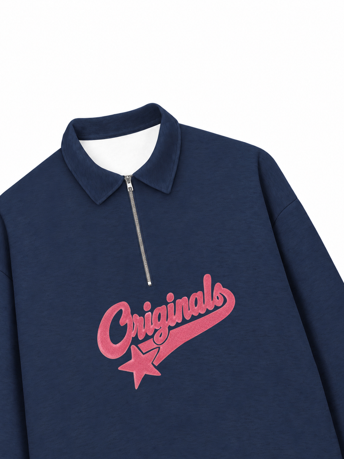 Áo Sweater Polo Nỉ Hai Da Pink Retro Originals Logo