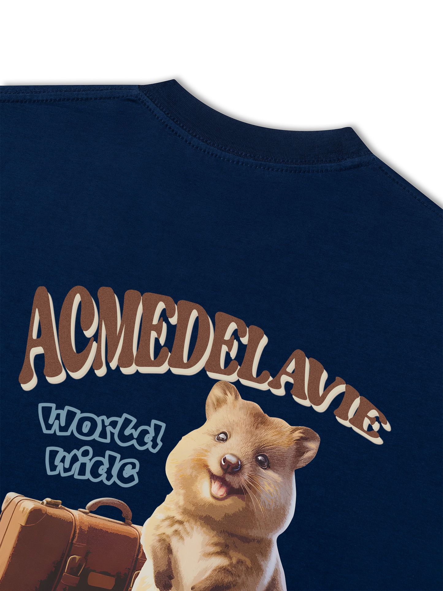 Áo Thun Relaxed Fit World Wide Travel Quokka Artwork