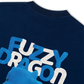 Áo Thun Relaxed Fit Fuzzy Font Dragon Blue