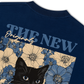 Áo Thun Relaxed Fit Blue Flower Cat