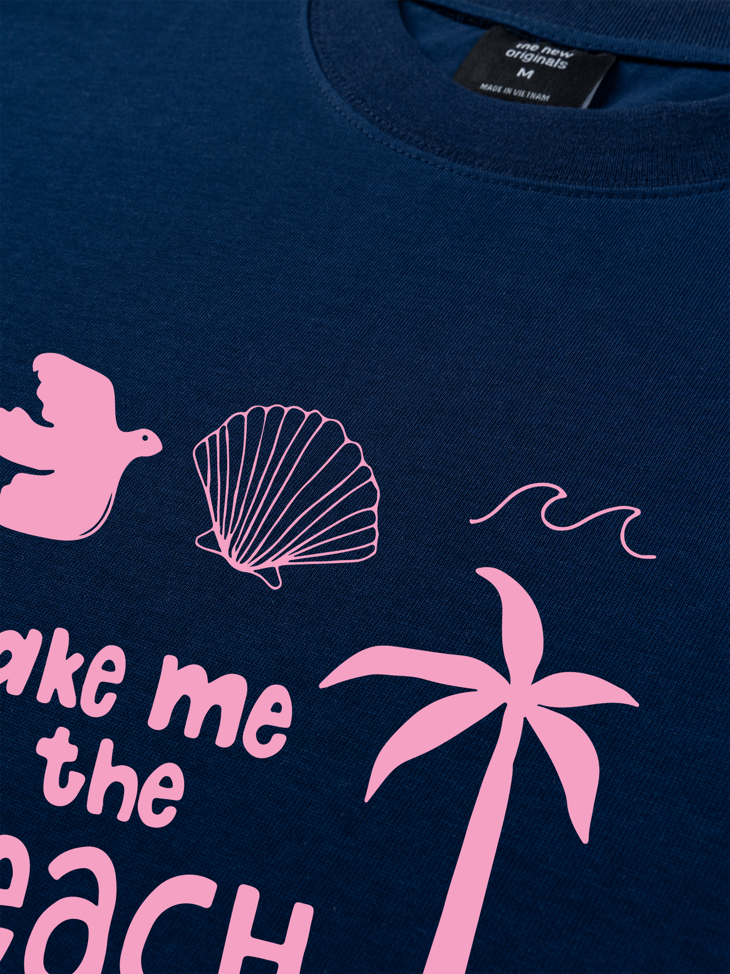 Áo Thun Relaxed Fit Take Me To The Beach Pink
