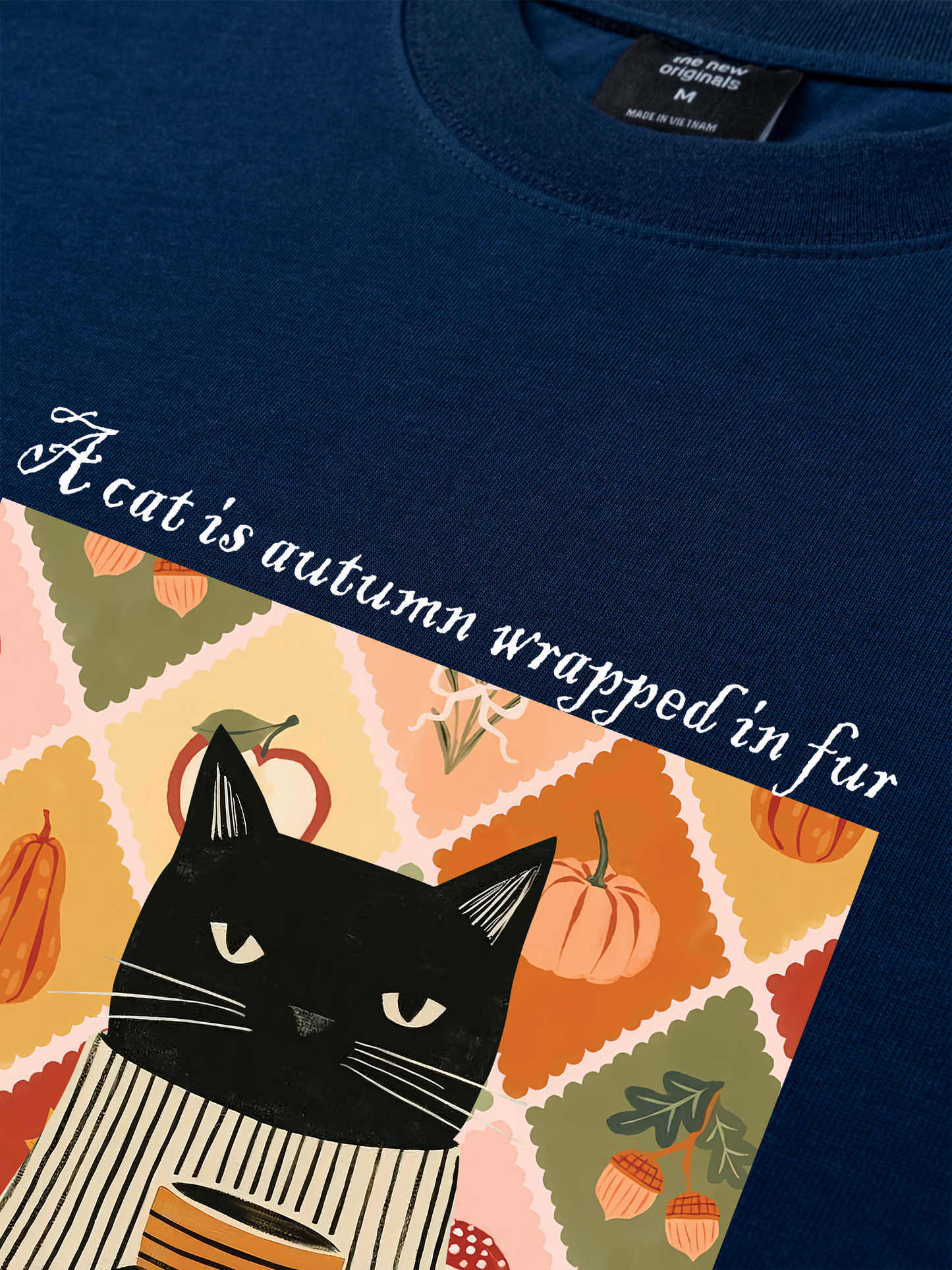 Áo Thun Relaxed Fit Autumn Vibes A Cat