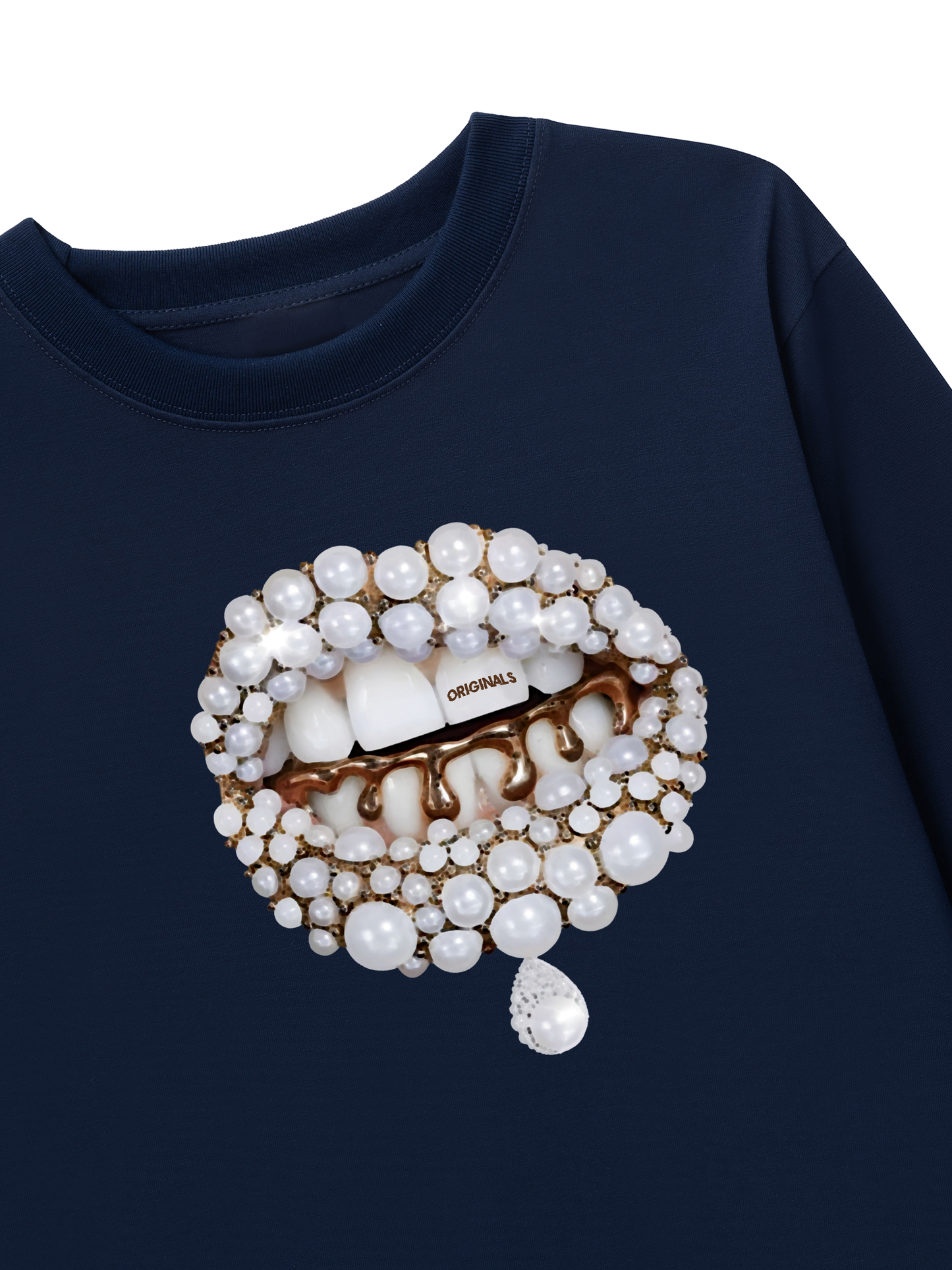 Áo Thun Dài Tay Art Pearl Lip Black