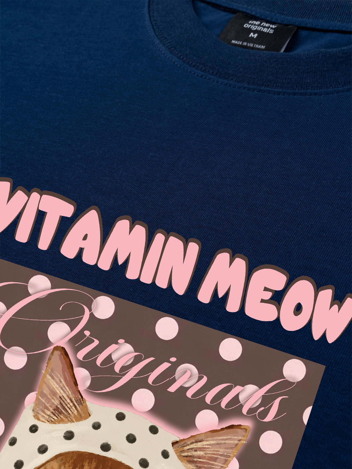 Áo Thun Relaxed Fit  Pink Dotty Vitamin Meow