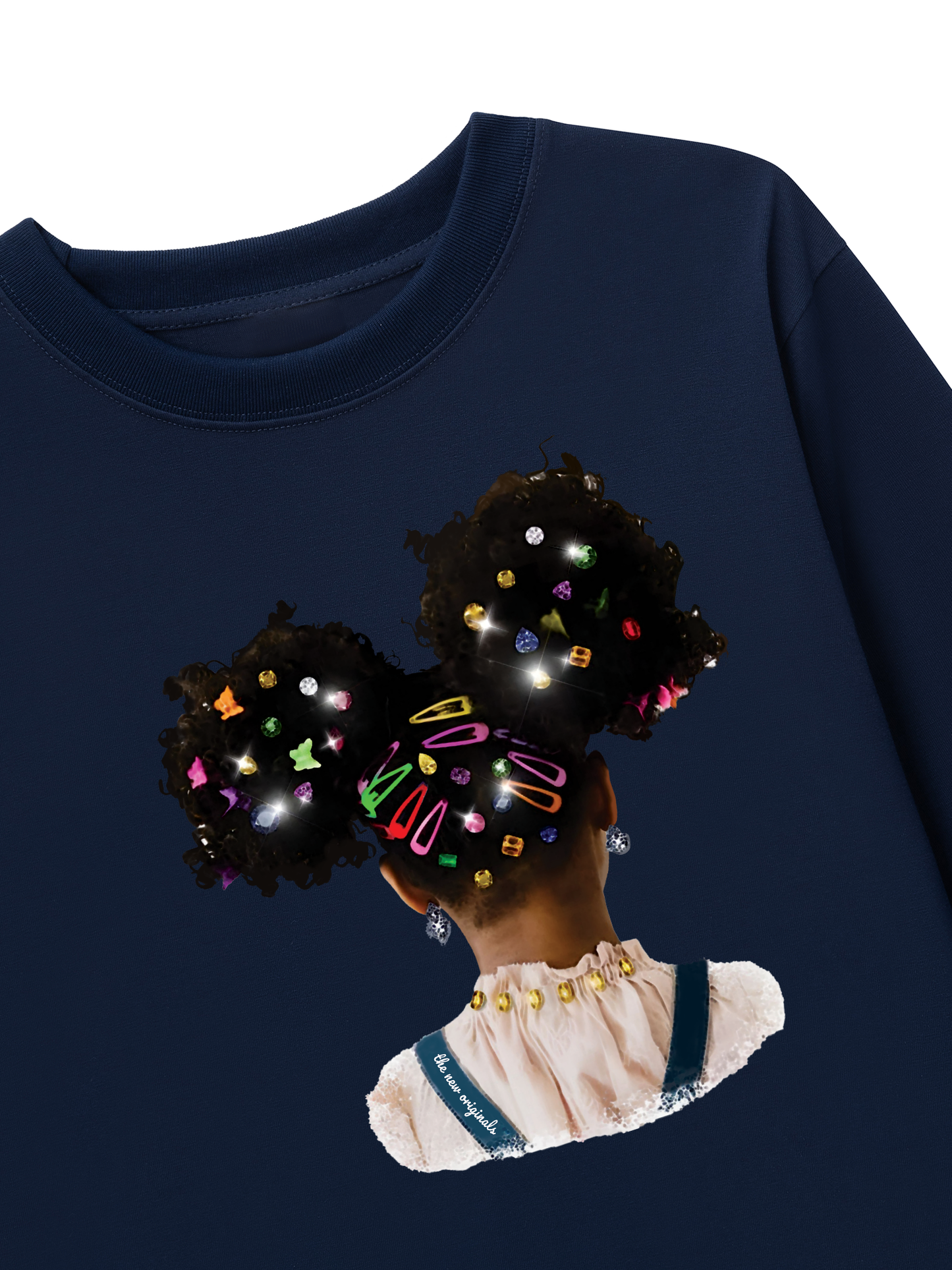 Áo Thun Dài Tay Colorful Diamond Hairpin Afro Girl