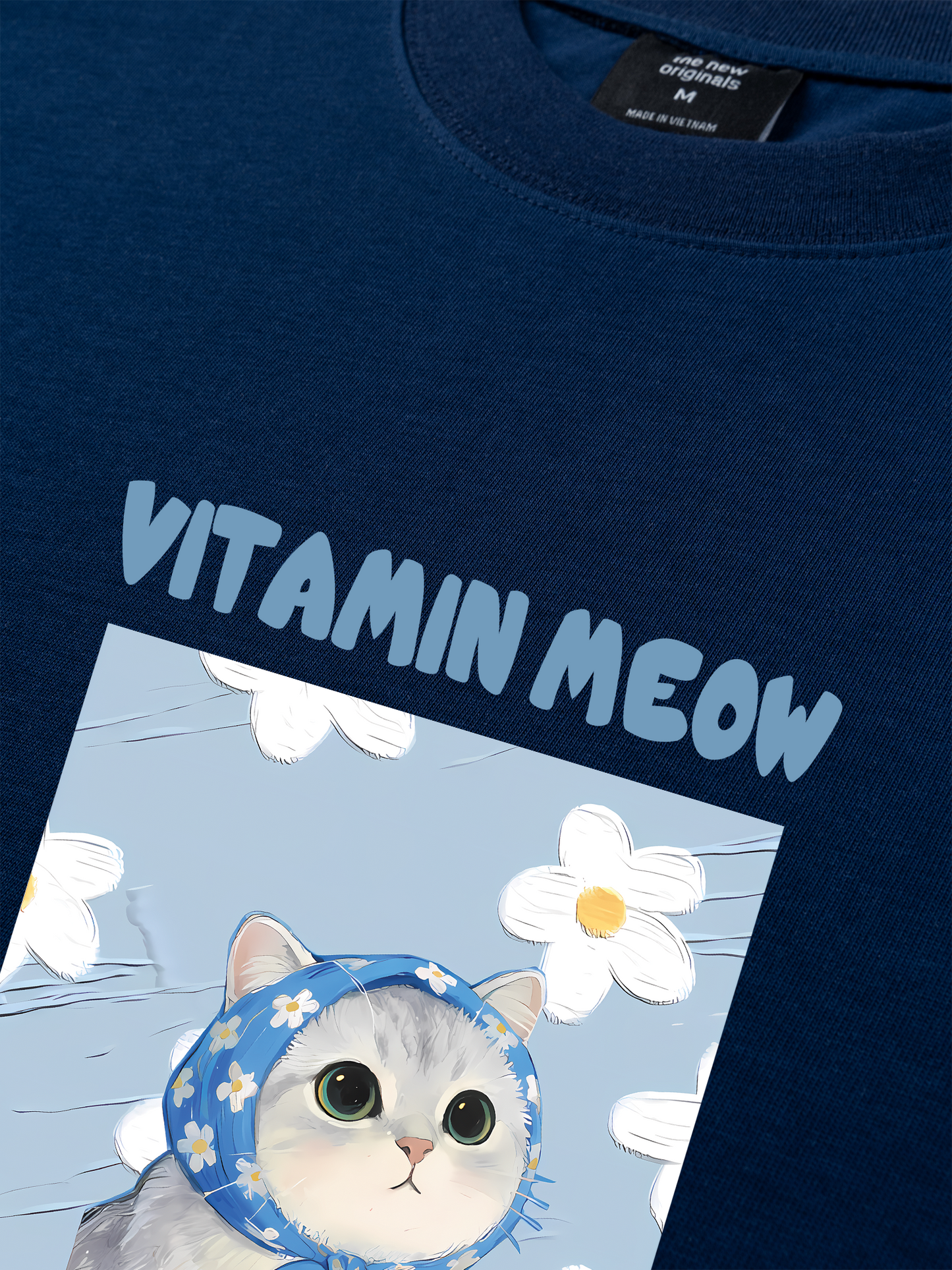 Áo Thun Relaxed Fit Flower With Meow
