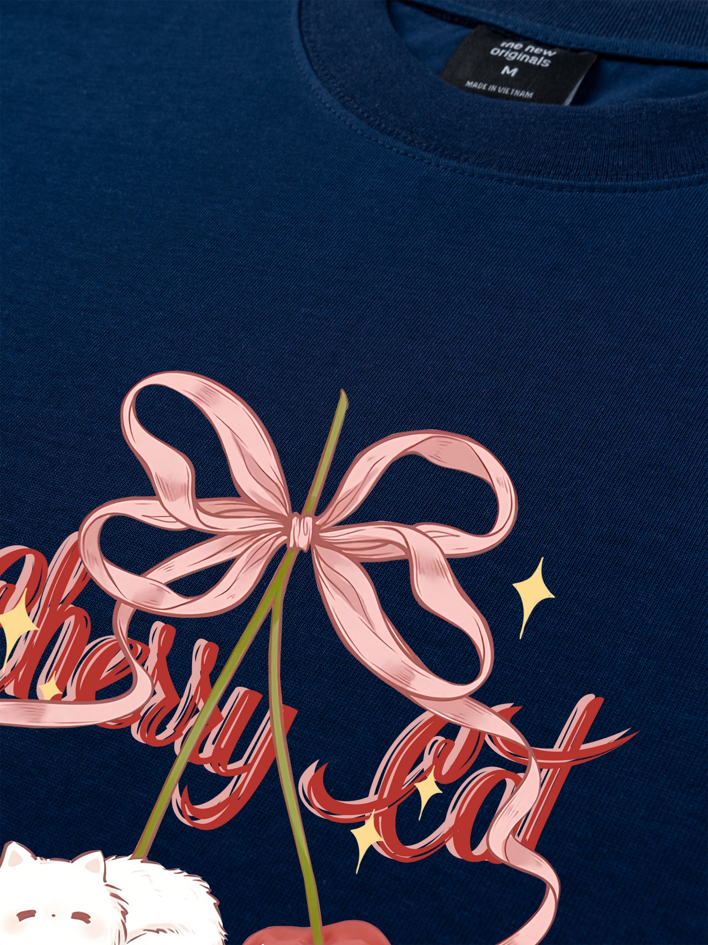 Áo Thun Relaxed Fit Daily Cuties Cherry Cat