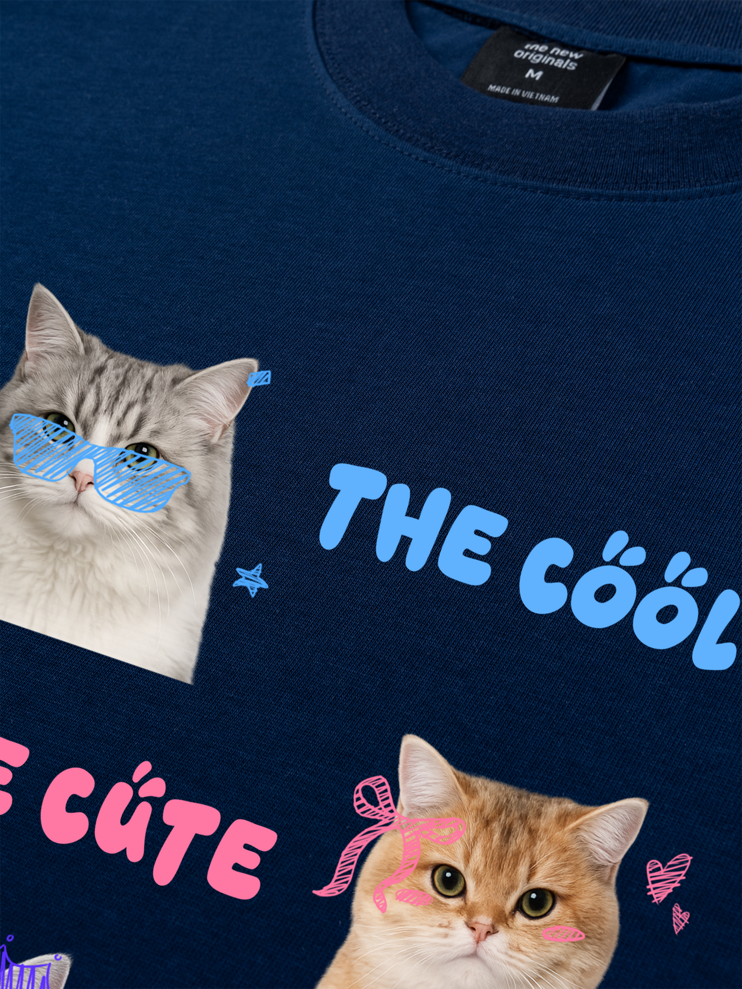 Áo Thun Relaxed Fit Daily Cuties Trio Cat