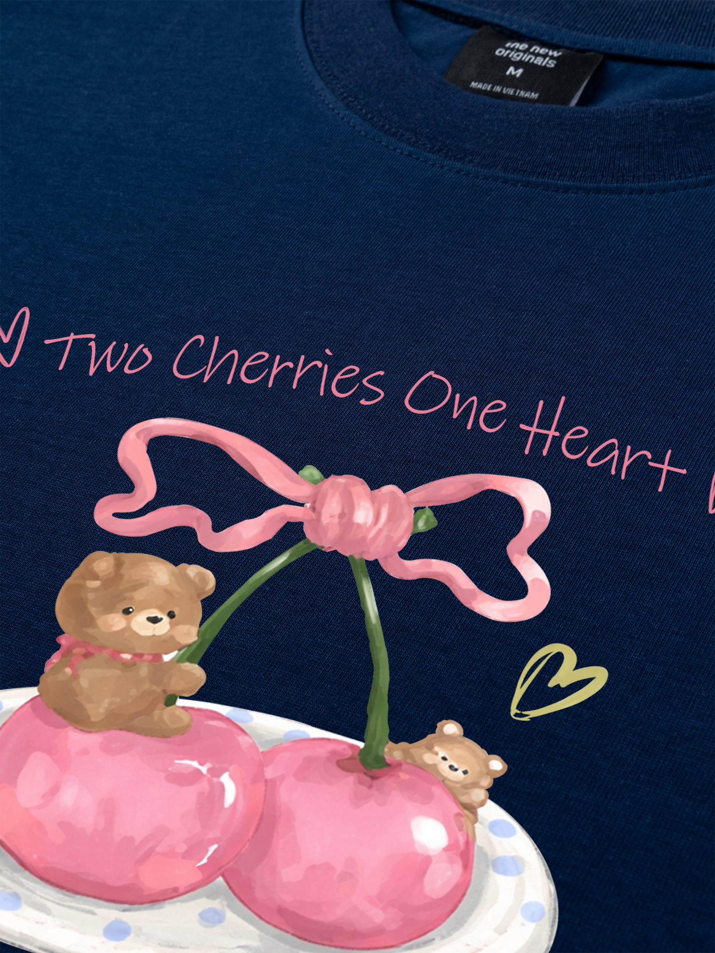 Áo Thun Relaxed Fit Daily Cuties Two Cherries One Heart