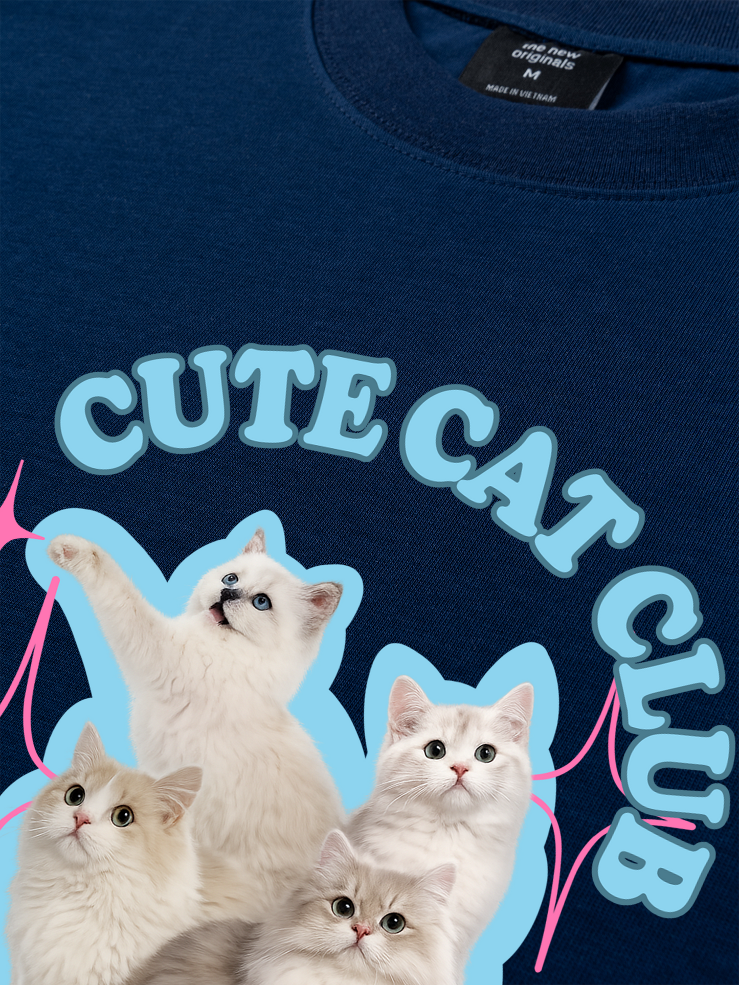 Áo Thun Relaxed Fit Daily Cuties Cute Cat Club
