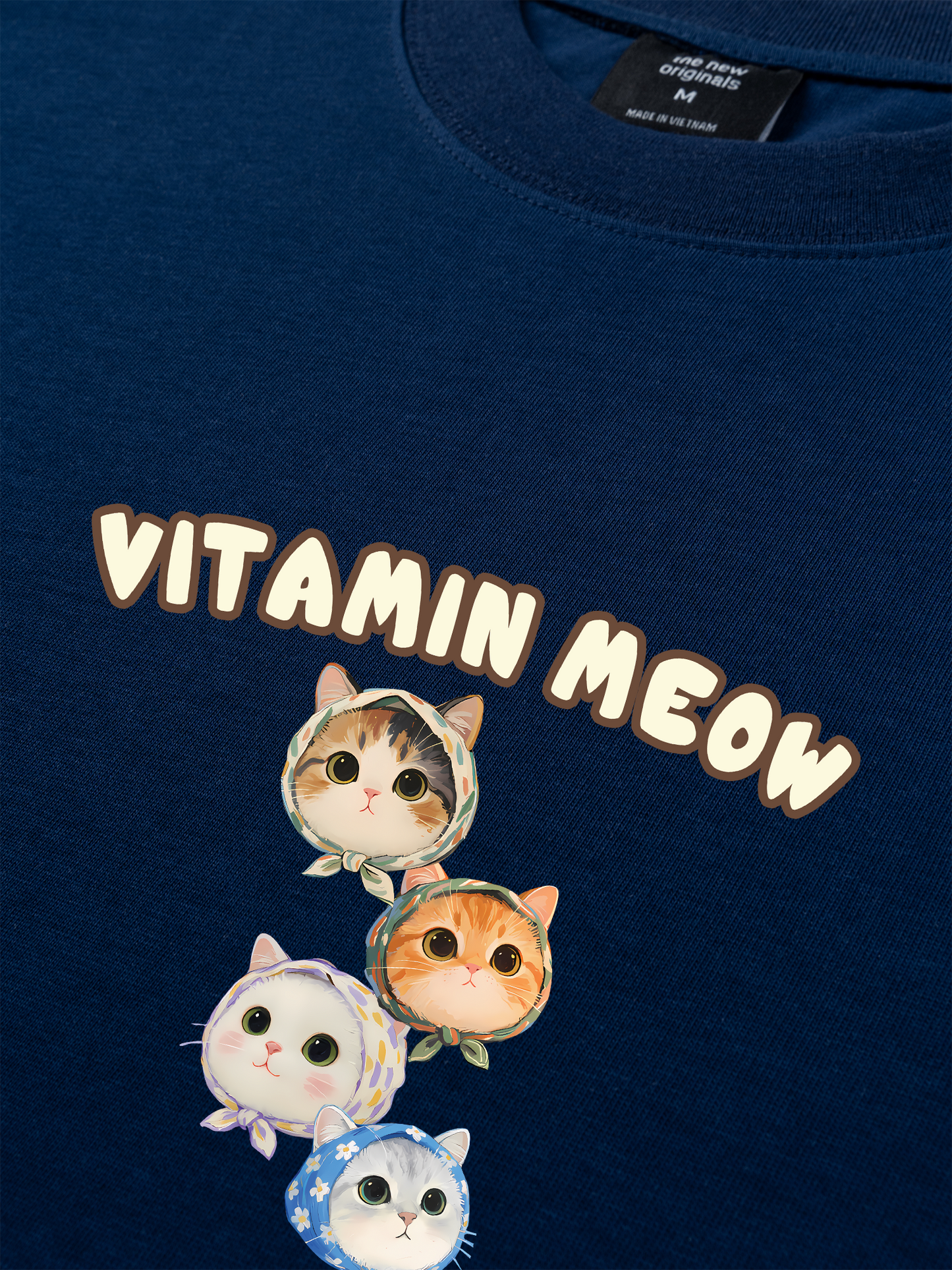 Áo Thun Relaxed Fit Four Cat Vitamin Meow