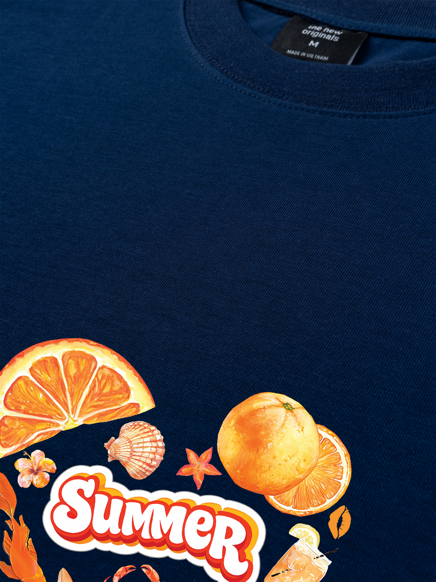 Áo Thun Relaxed Fit Summer Vibes Heart Orange Summer