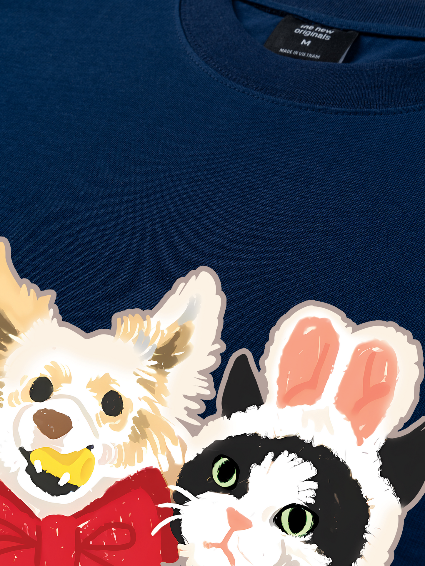 Áo Thun Relaxed Fit Animal Mood Bestie Puppy And Meow