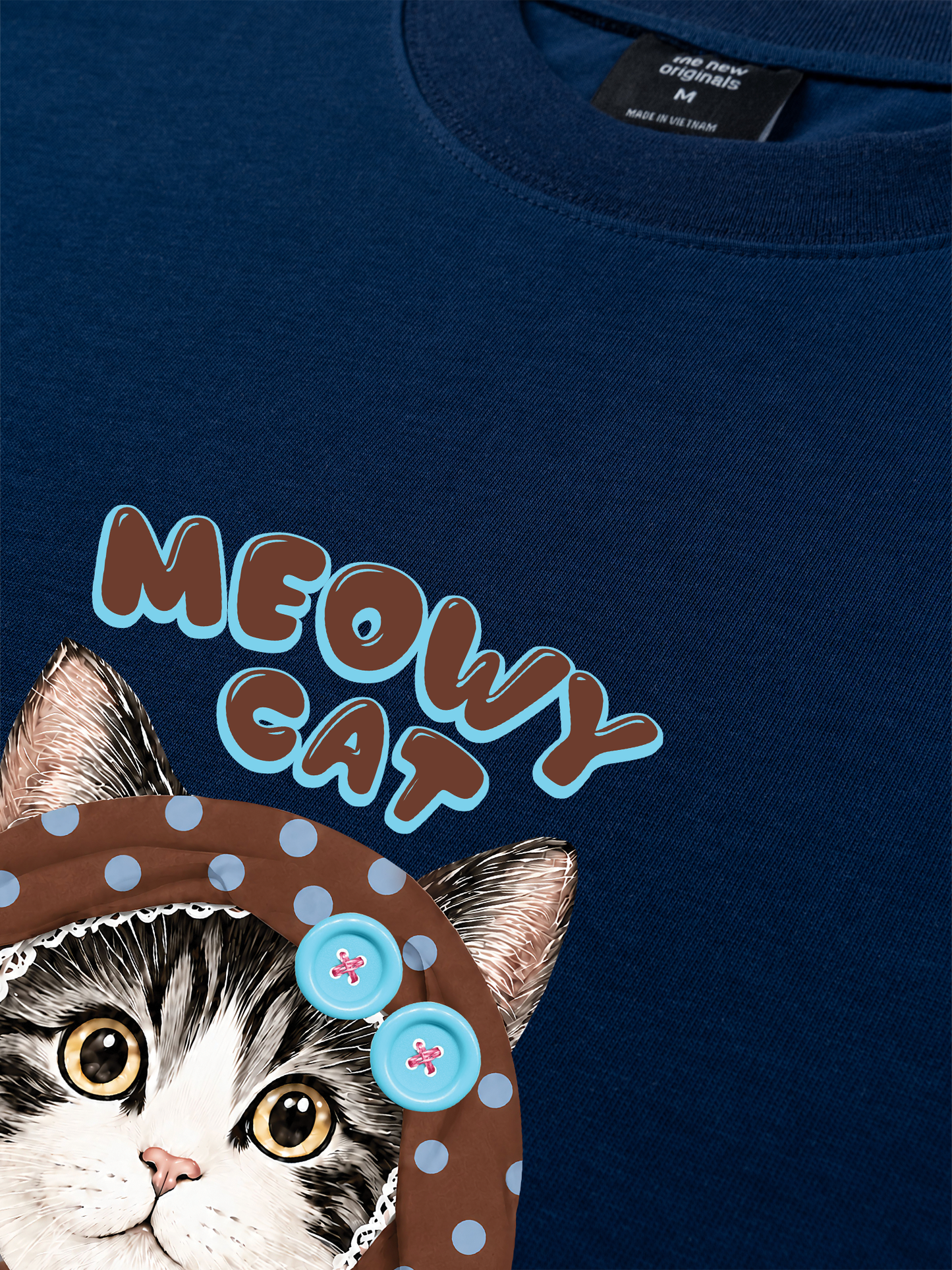 Áo Thun Relaxed Fit  Meowy Cat Brown
