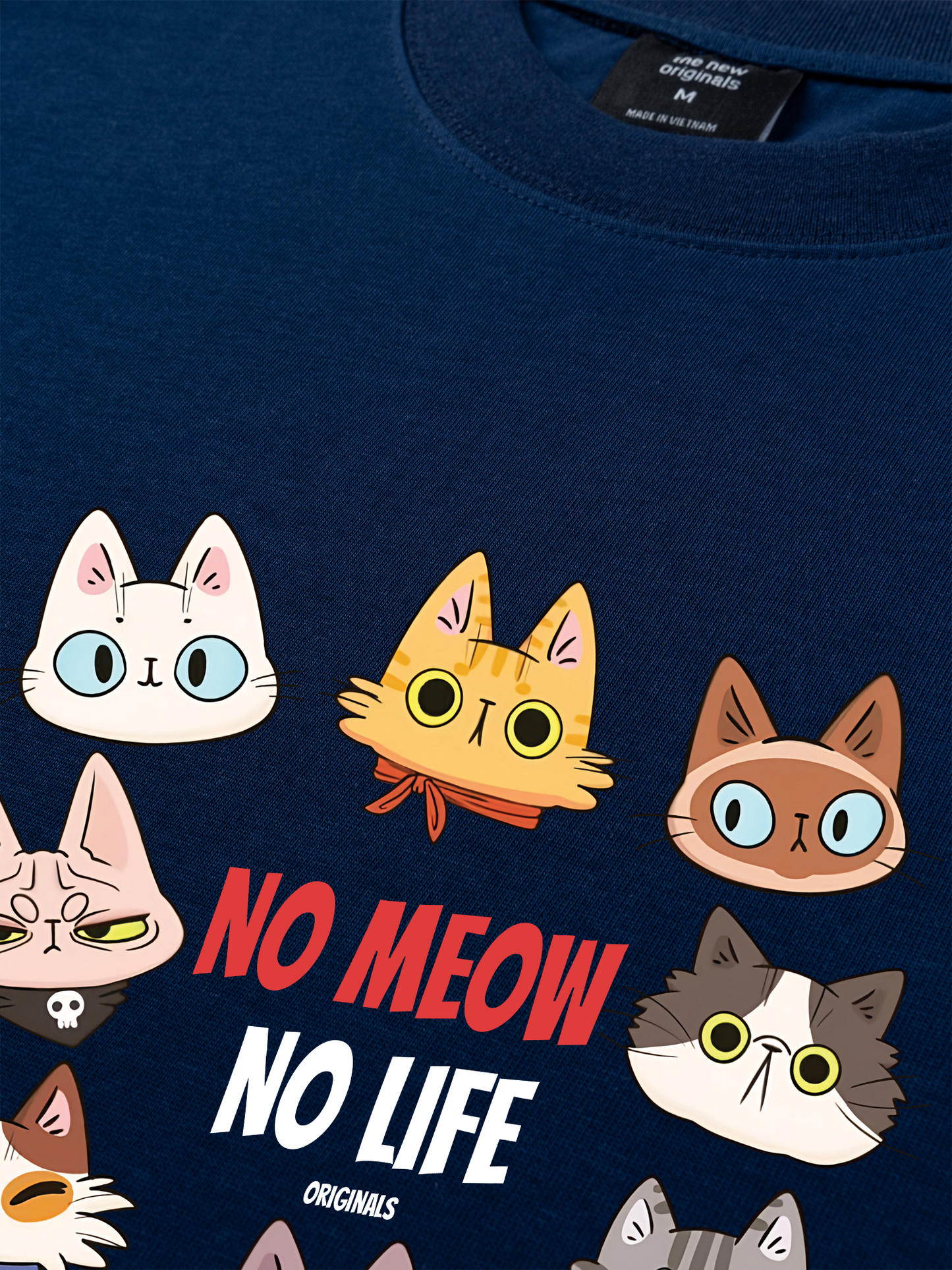Áo Thun Relaxed Fit Animal Mood No Meow No Life