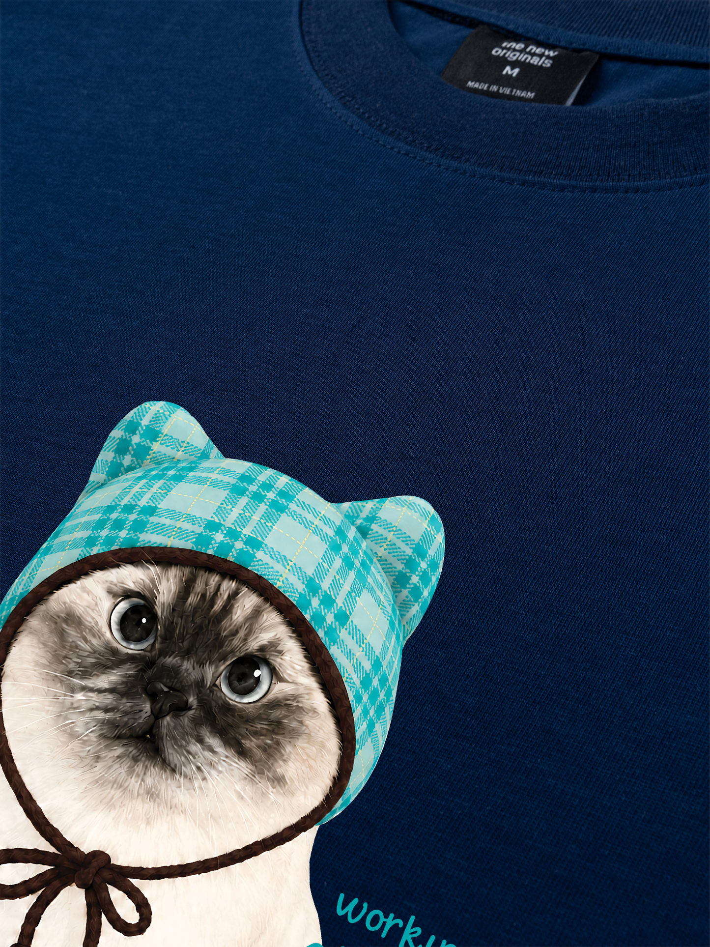 Áo Thun Relaxed Fit Working O'ttreats Blue Tiffany Meow
