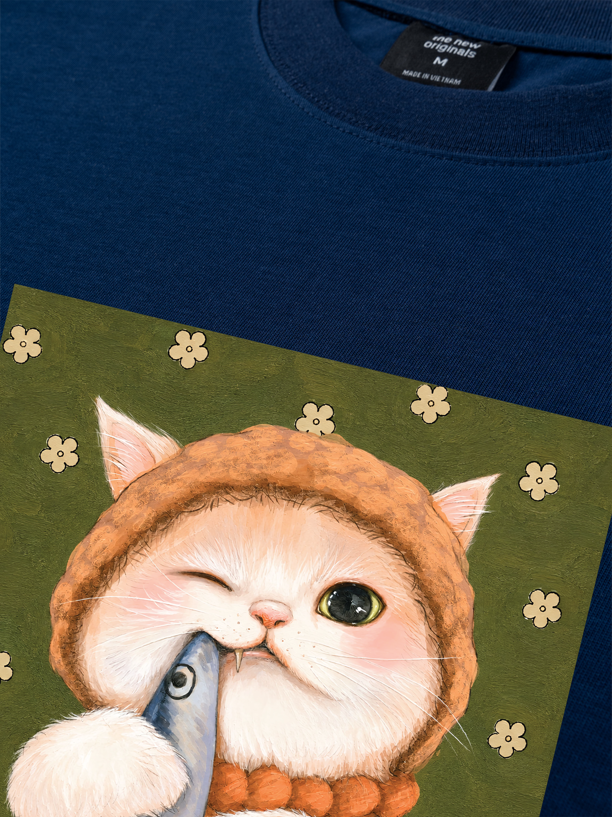 Áo Thun Relaxed Fit Green Fish Meow trước