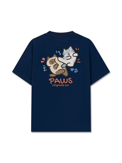 Áo Thun Relaxed Fit Paws Luv Cat Couple
