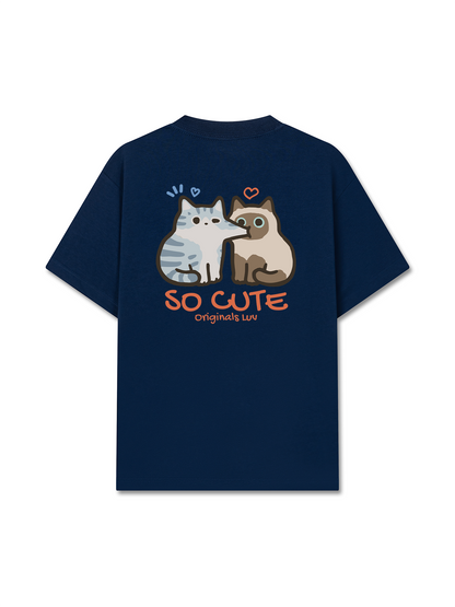 Áo Thun Relaxed Fit So Cute Cat Couple