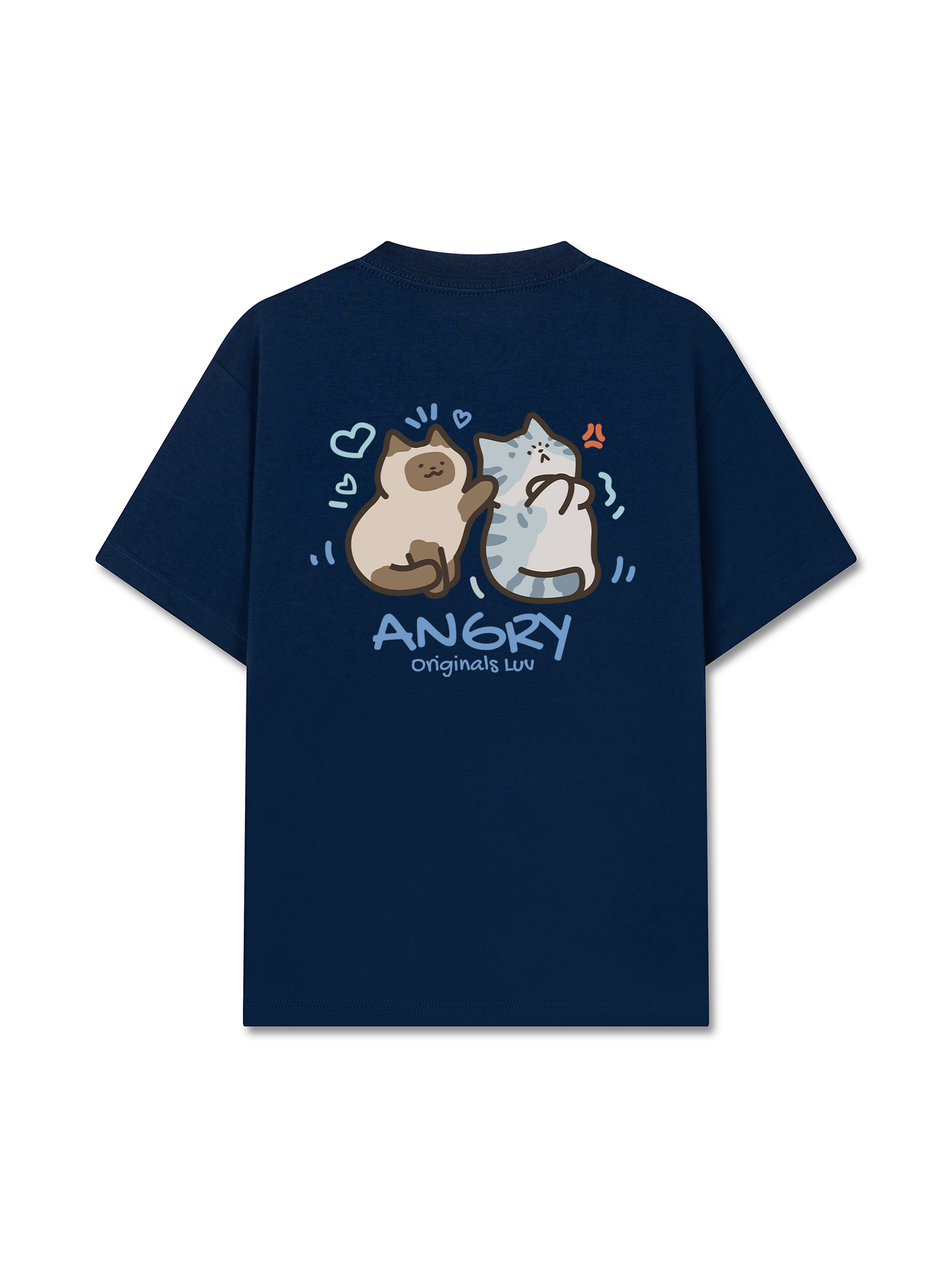 Áo Thun Relaxed Fit Angry Luv Cat Couple