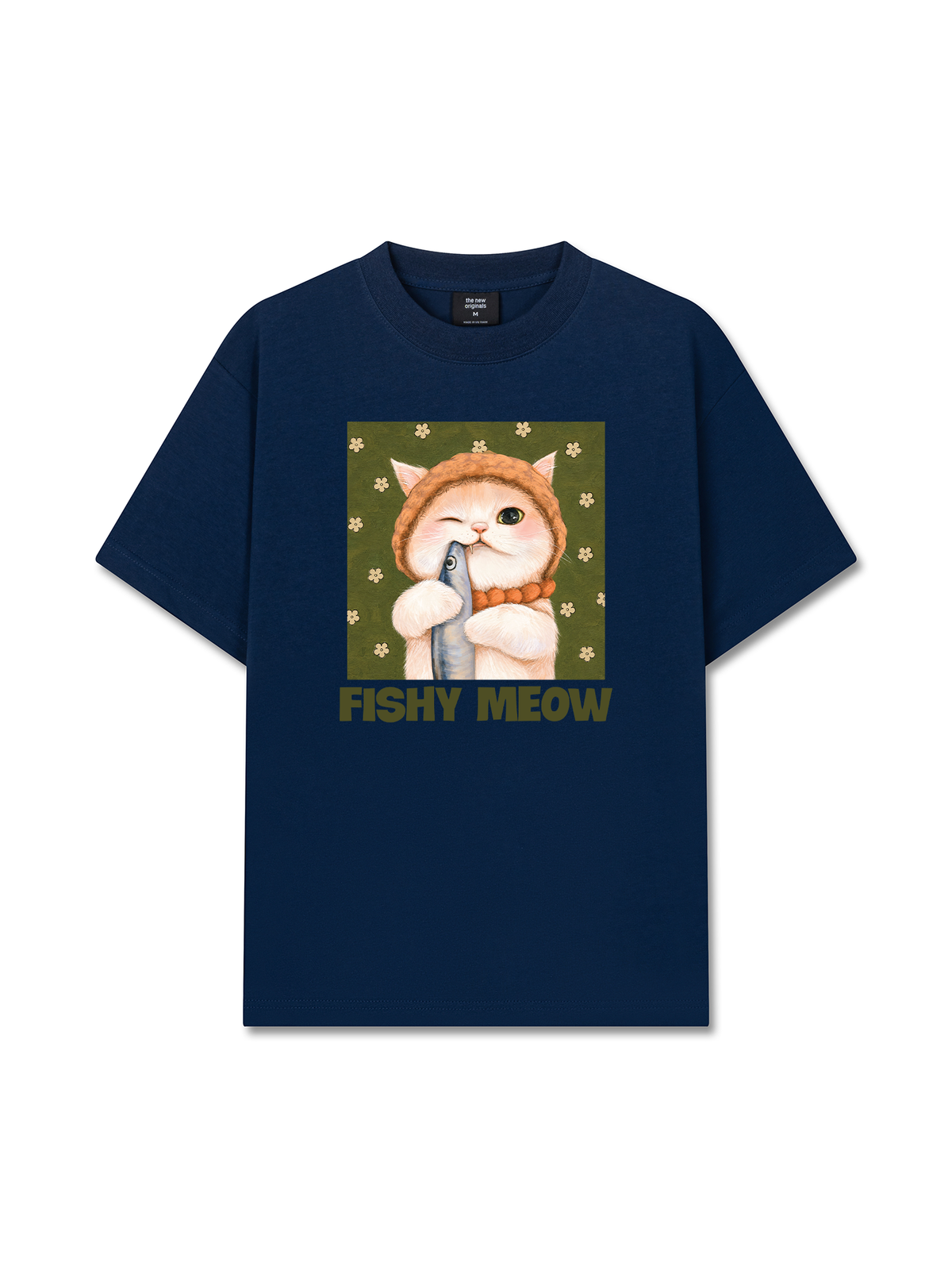 Áo Thun Relaxed Fit Green Fish Meow trước