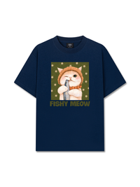 Áo Thun Relaxed Fit Green Fish Meow trước