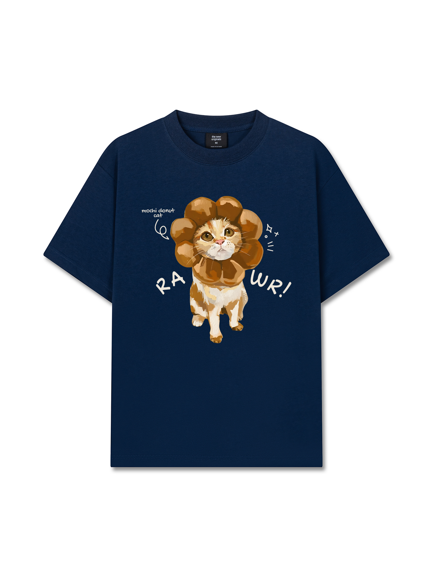 Áo Thun Relaxed Fit Animal Mood Mochi Donut Cat