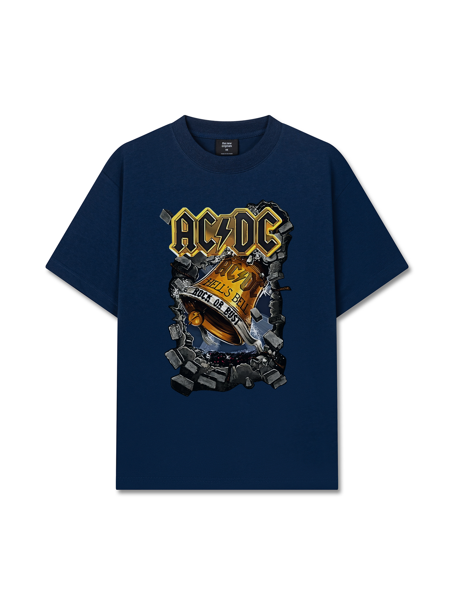 Áo Thun Relaxed Fit Music Rock AC DC Hell's Bell Rock Or Bust