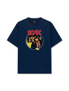 Áo Thun Relaxed Fit AC DC High Way To Hell Flame