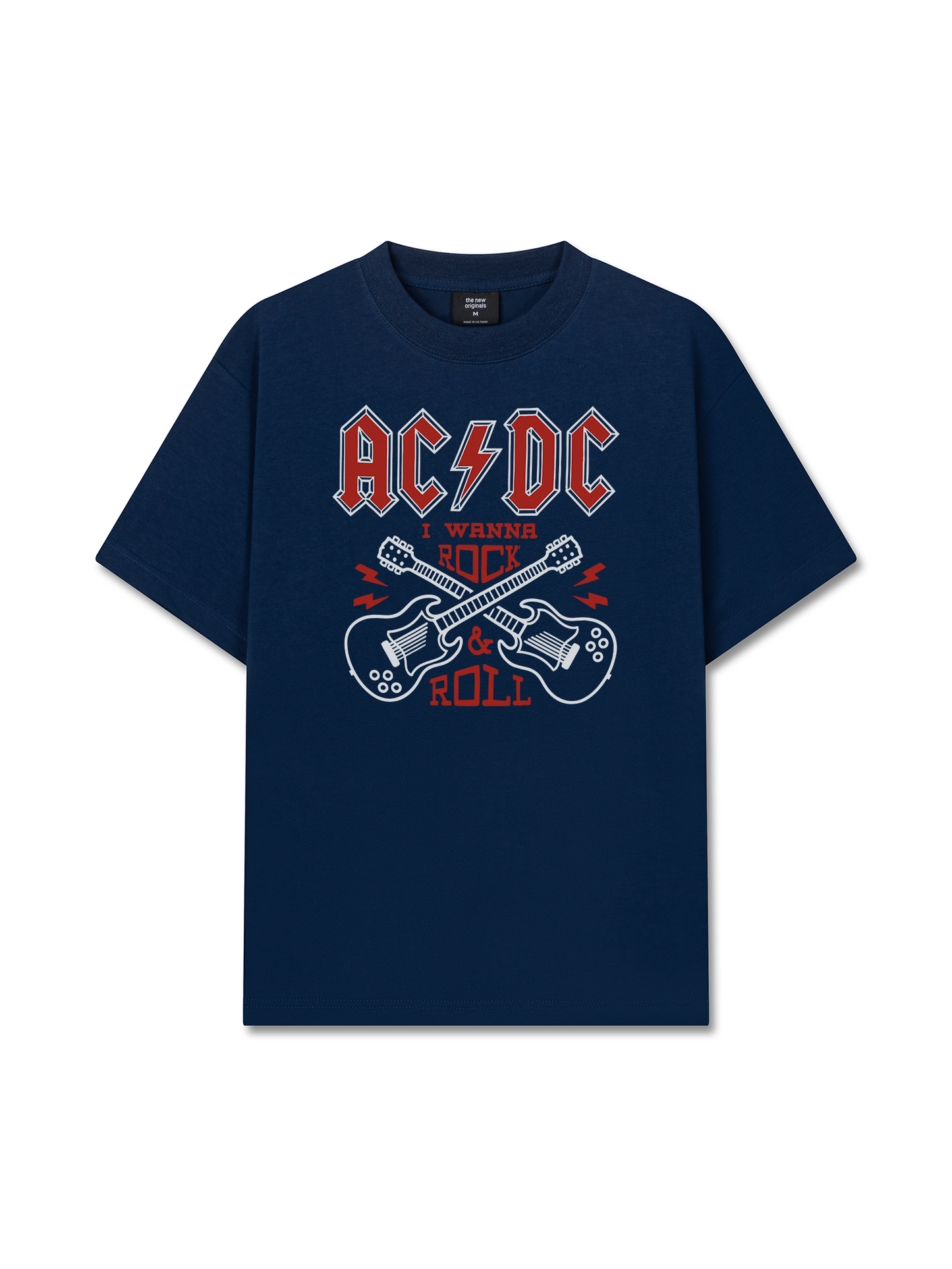 Áo Thun Relaxed Fit Music Rock AC DC I Wanna Rock & Roll