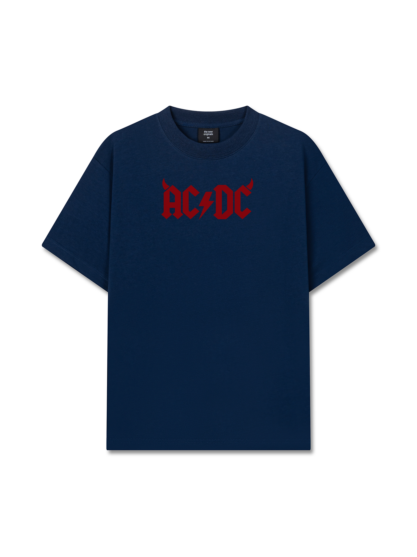 Áo Thun Relaxed Fit Music Rock AC DC Hell Logo Basic
