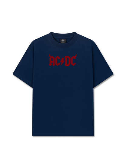 Áo Thun Relaxed Fit Music Rock AC DC Hell Logo Basic