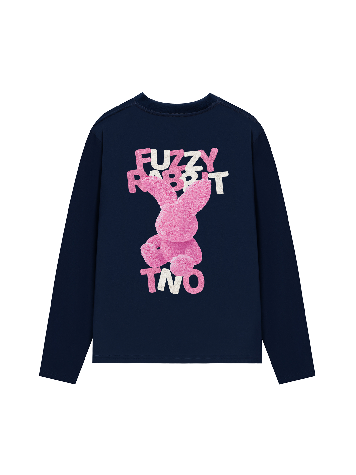 Áo Thun Dài Tay Pink Fuzzy Font Rabbit