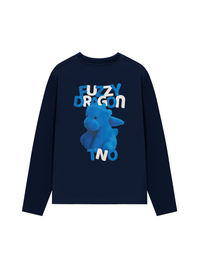Áo Thun Dài Tay Fuzzy Font Dragon Blue