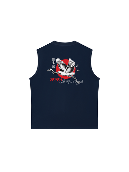 Áo Ba Lỗ Relaxed Fit Japan Spirit Red Crowned Crane