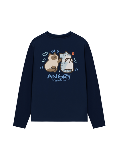 Áo Thun Dài Tay Angry Luv Cat Couple