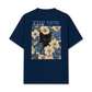Áo Thun Relaxed Fit Blue Flower Cat