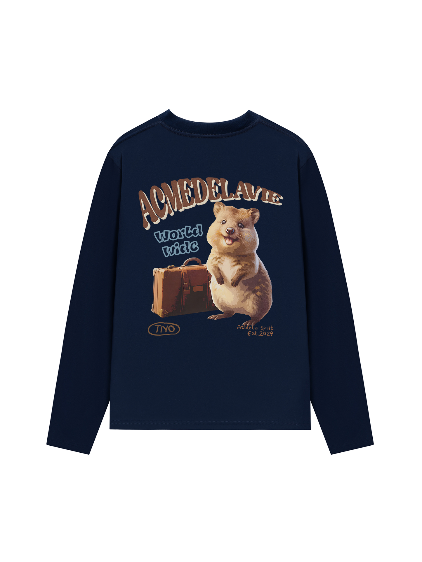 Áo Thun Dài Tay World Wide Travel Quokka Artwork