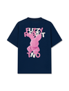 Áo Thun Cotton Cao Cấp Relaxed Fit  Pink Fuzzy Font Rabbit