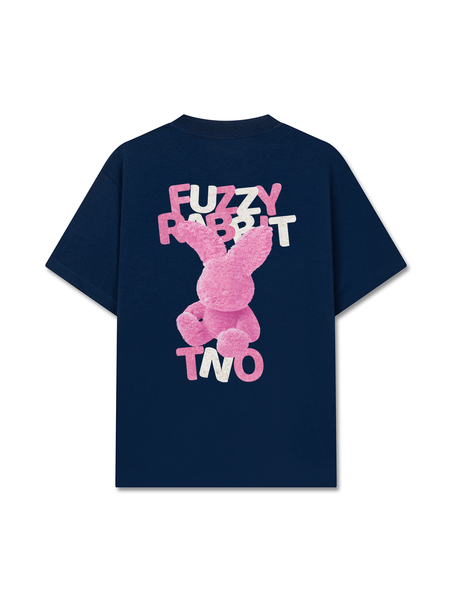 Áo Thun Cotton Cao Cấp Relaxed Fit  Pink Fuzzy Font Rabbit