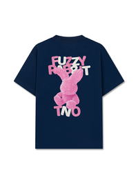 Áo Thun Cotton Cao Cấp Relaxed Fit  Pink Fuzzy Font Rabbit