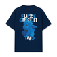 Áo Thun Relaxed Fit Fuzzy Font Dragon Blue